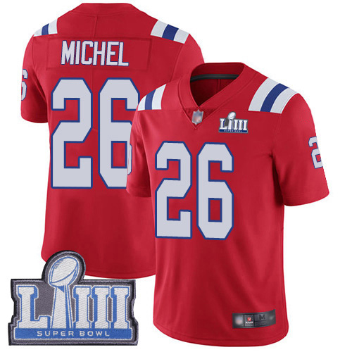 New England Patriots Football 26 Super Bowl LIII Bound Limited Red Men Sony Michel Alternate NFL Jersey
